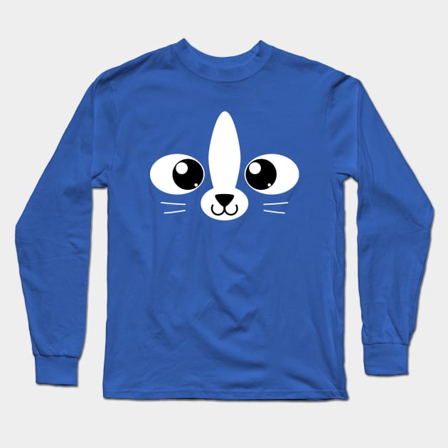 Cute Cat Face Long Sleeve T-Shirt by Axiomfox